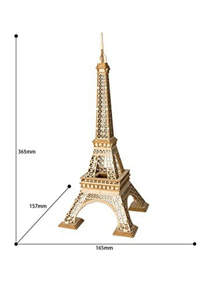 Rolife Eiffel Tower Model TG501, Assembly Brain Teaser 3D Wooden Puzzle DIY Build Model Crafts Kits, Unique Home Decor Birthday Gifts for Teens or Adults