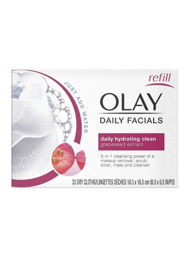 Daily Facial 5-In-1 Hydrating Clean Cloth White 16.5 x 16.5cm