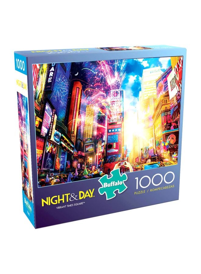 1000-Piece Day To Night Vibrant Times Square Jigsaw Puzzle Set 11845