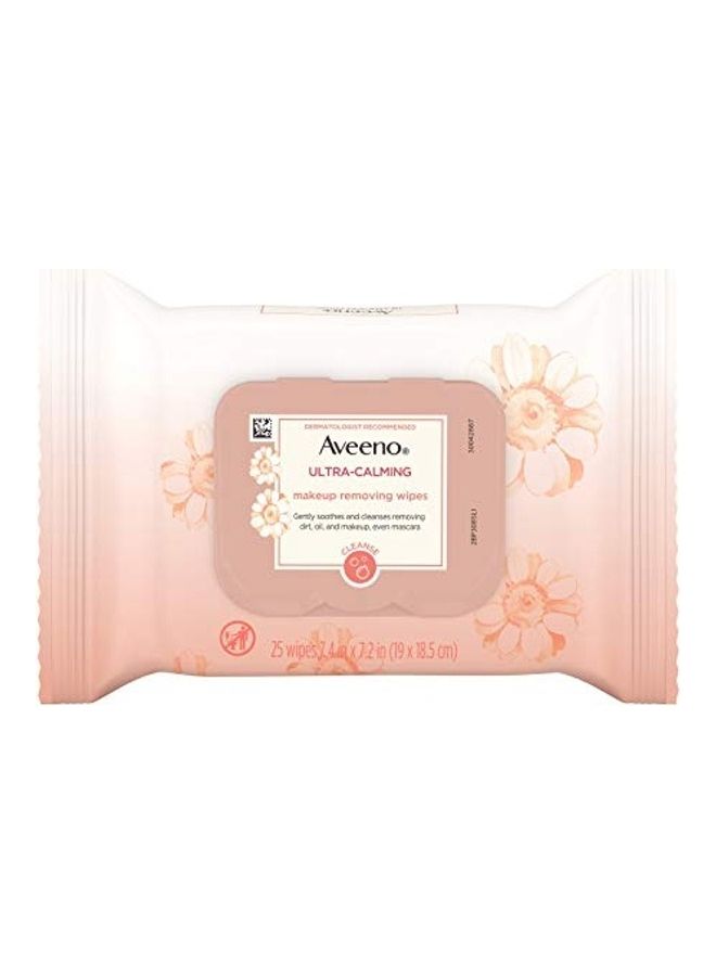 25-Piece Ultra-Calming Makeup Removing Wipes Clear