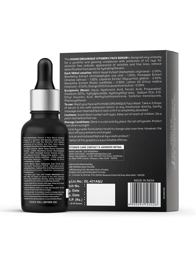 Vitamin C Face Serum for Glowing Skin Black 30ml