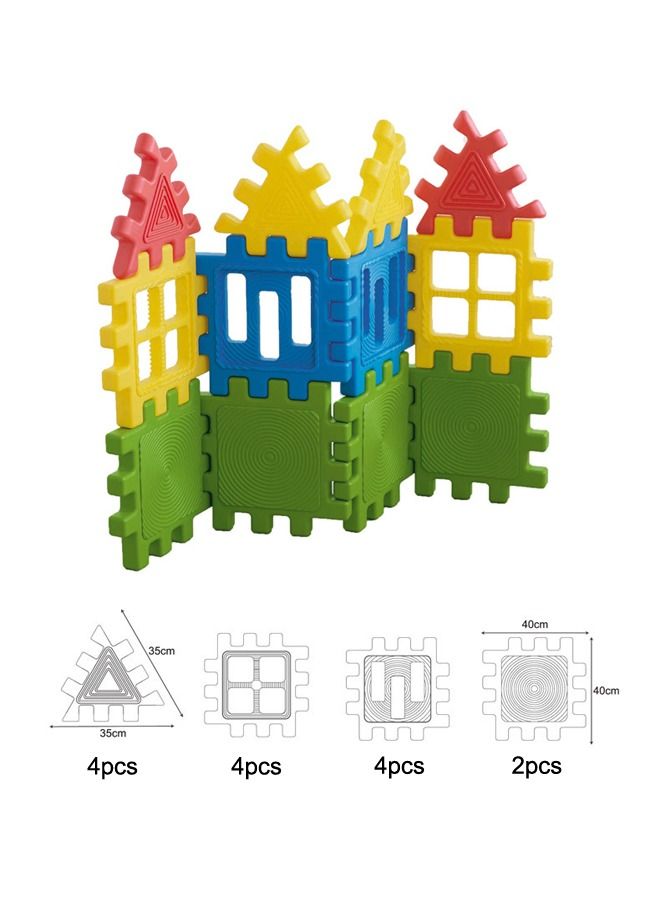 14-Piece Toddler Plastic Toy Tactile Play Tiles Building Block Set