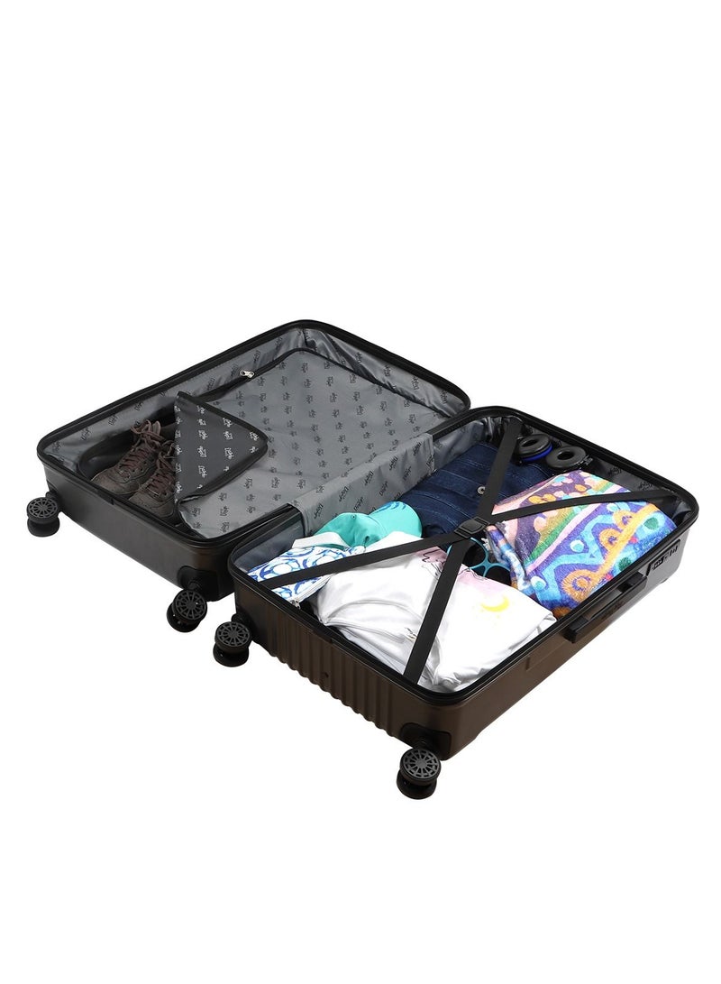 Biggdesign Lightweight Ocean Design Carry On Luggage with Spinner Wheel and Lock System Gray 28-Inch