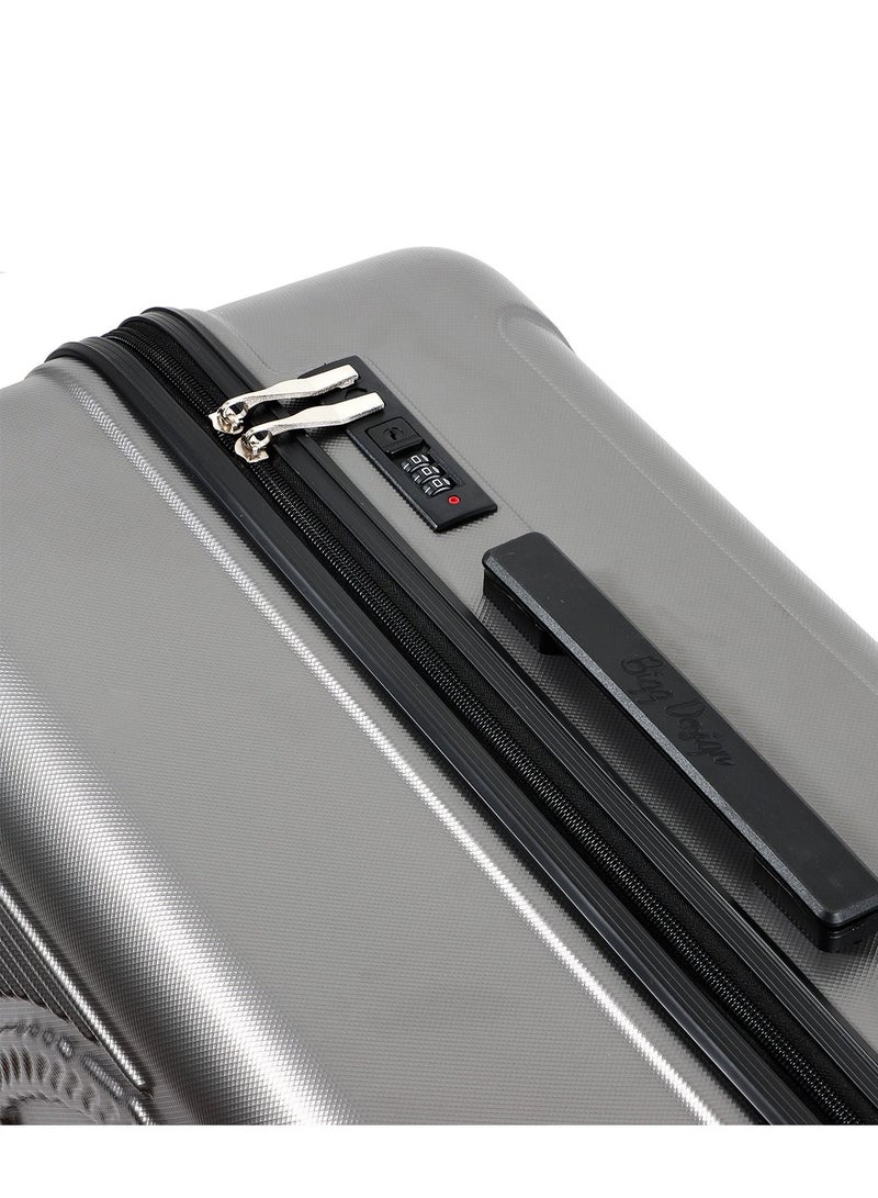 Biggdesign Lightweight Ocean Design Carry On Luggage with Spinner Wheel and Lock System Gray 28-Inch