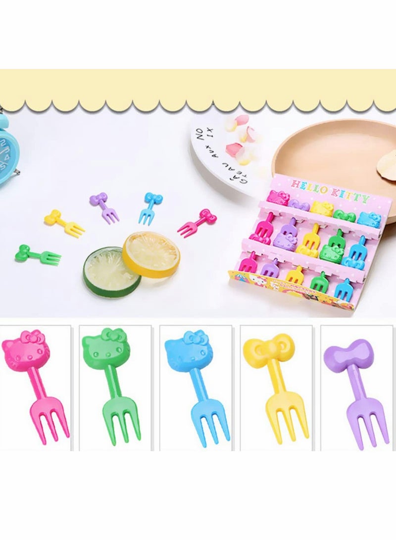 Cartoon Food Fruits Picks Mini Dessert Forks Resin Toothpick Cutlery Set