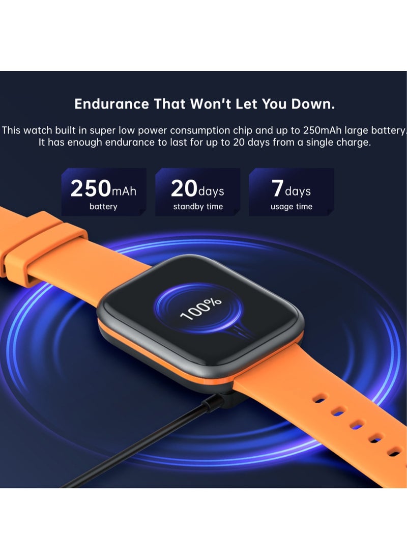 Sports Men's Smartwatch Fitness Tracker Waterproof Smart Watch for Men Women, Heart Rate Blood Pressure Monitor, Bluetooth Calls