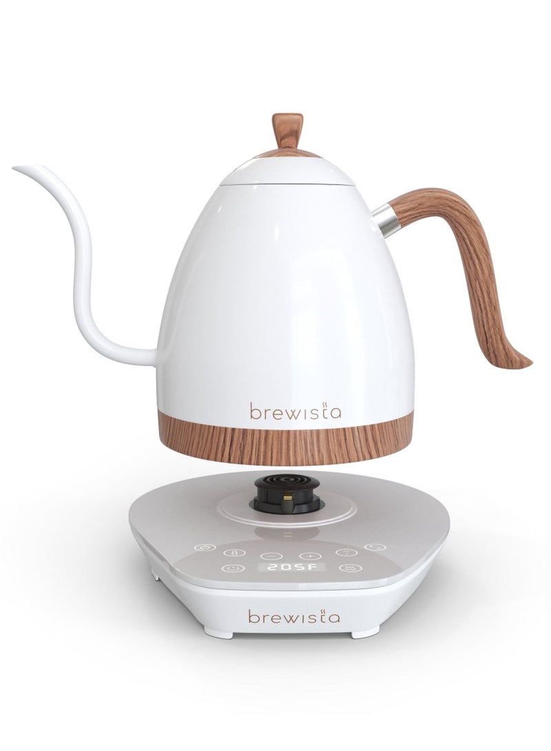 Brewista Artisan Electric Gooseneck Kettle, White & Brown