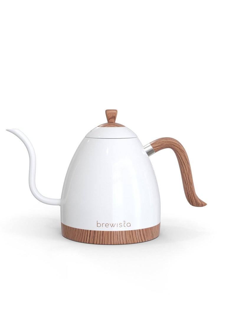 Brewista Artisan Electric Gooseneck Kettle, White & Brown