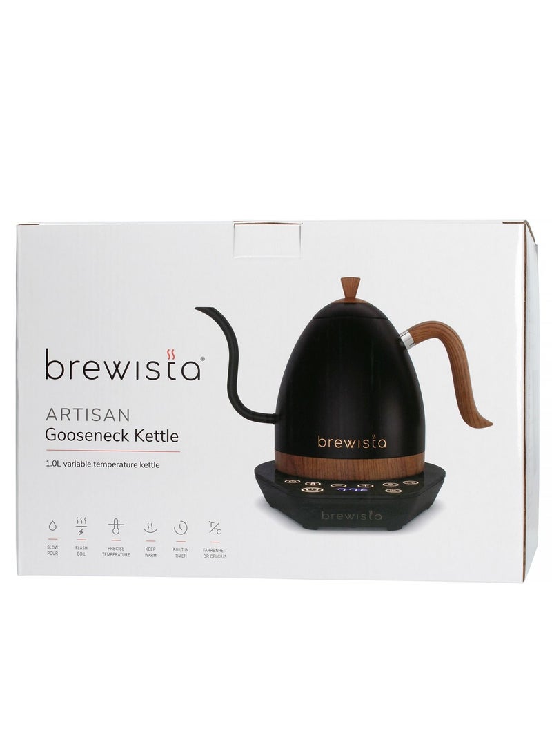 Brewista Artisan Electric Gooseneck Kettle, Black & Brown