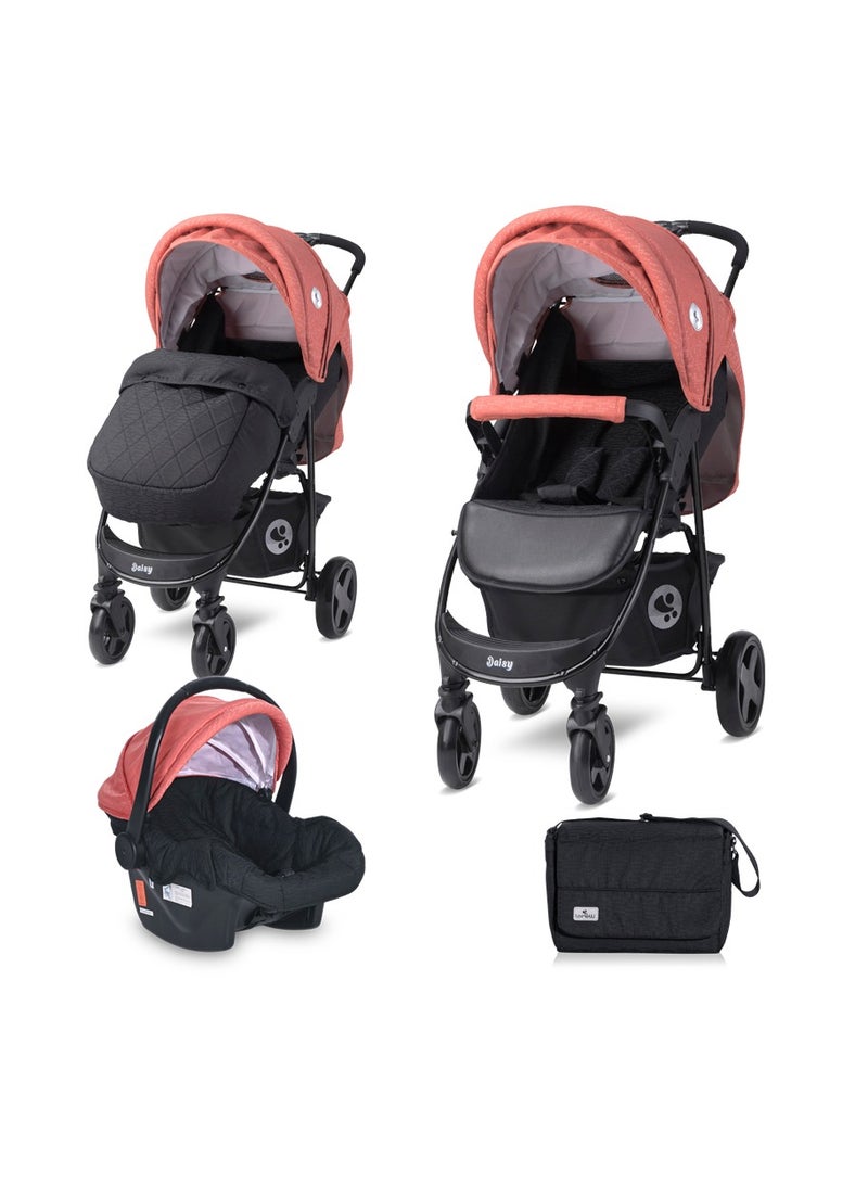 Baby Stroller Daisy Basic Set Black & Ginger Orange