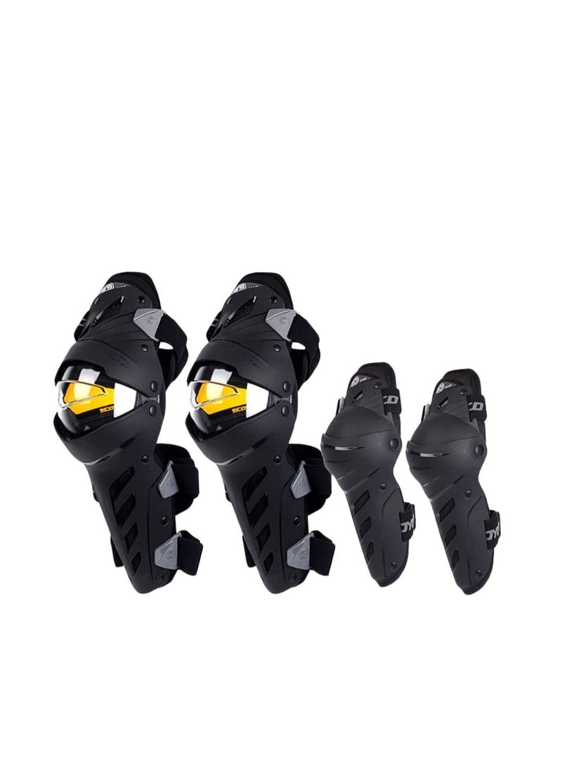 Motorcycle Knee Pads Elbow Pads Racing Motocross Knee Protector Motorbike Gear Pads Sports Scooter Protective Kneepads -Free Size