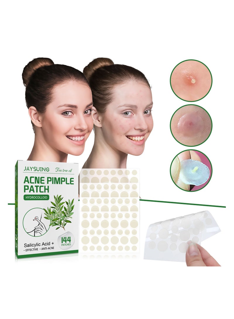 Jaysuing Tea Tree Oil Acne Patch Invisible Makeup Cleansing Acne Patch Closes Pimples to Dilute Acne Mark