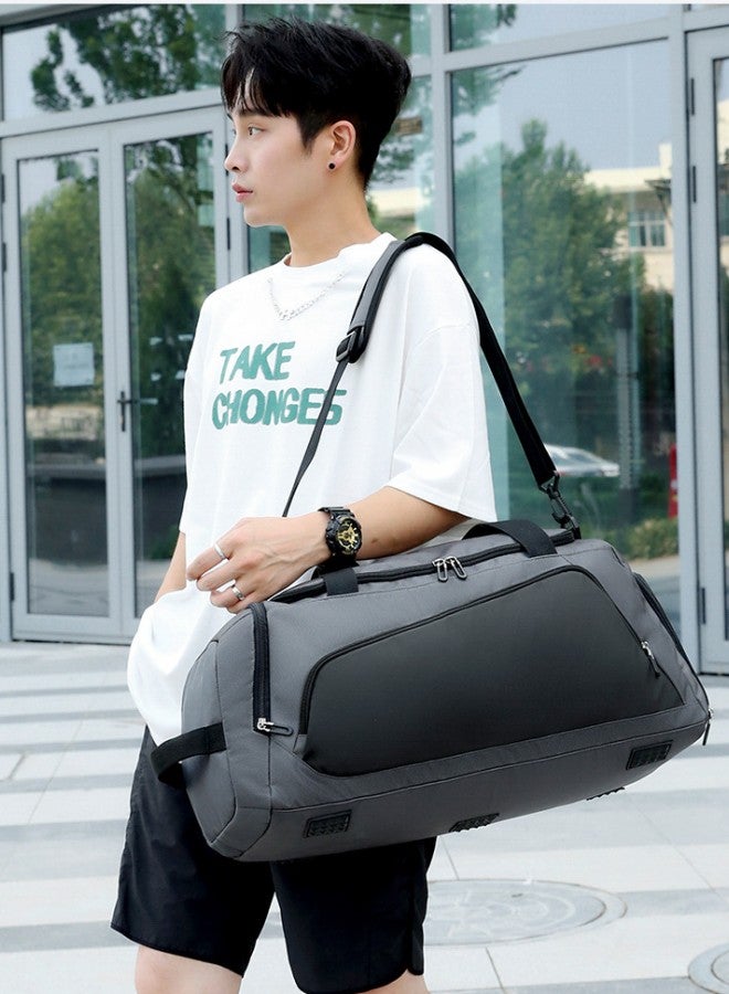 Men's Large-capacity Travel Bag Shoulder Bag Dry and Wet Separation Fitness Bag Independent Shoe Compartment Water-repellent Sports Bag