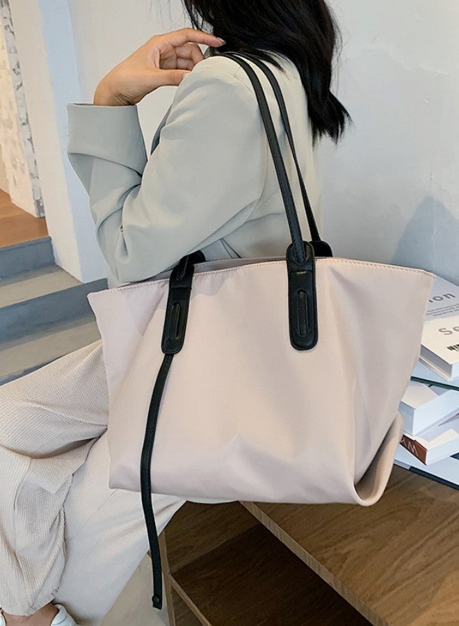 Women's Vintage Large Capacity Tote Bag, Ladies Oxford Cloth Shoulder Bag Handbag Clutch Bag, Girls Daily Commute Shopping Bag Side Bag Carry Bag