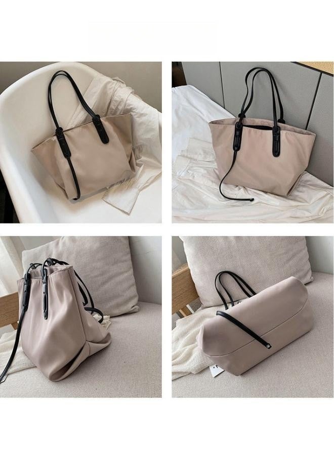 Women's Vintage Large Capacity Tote Bag, Ladies Oxford Cloth Shoulder Bag Handbag Clutch Bag, Girls Daily Commute Shopping Bag Side Bag Carry Bag