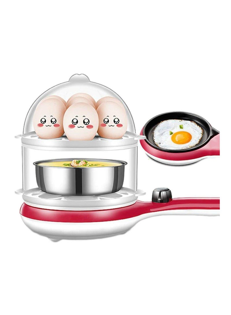 Electric Double Layer Egg Boiler Non Stick Frying Pan for Omelette and Egg Boiler Steamer(14 Boiled Eggs)