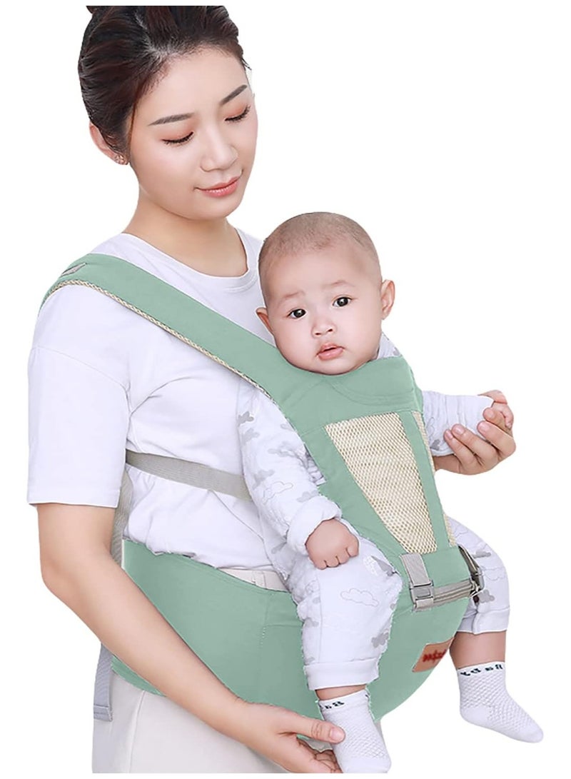 6 in 1 Ergo Baby Carrier for Newborn with Hip Seat, 6 Carry Positions, Baby Kangaroo Carrier Bag | Baby Carry Sling Front Back Carrier with Safety Belt | Baby Carry Bags for 3-24 months (Green)