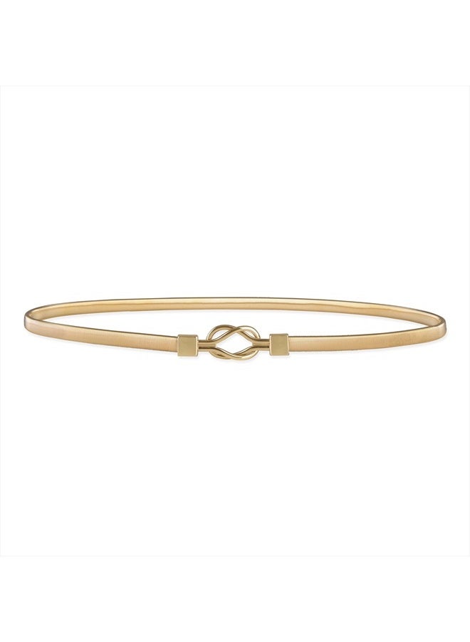 Metallic Elastic Stretchy Chain Belt (Gold/Round Interlock, US 10-12)