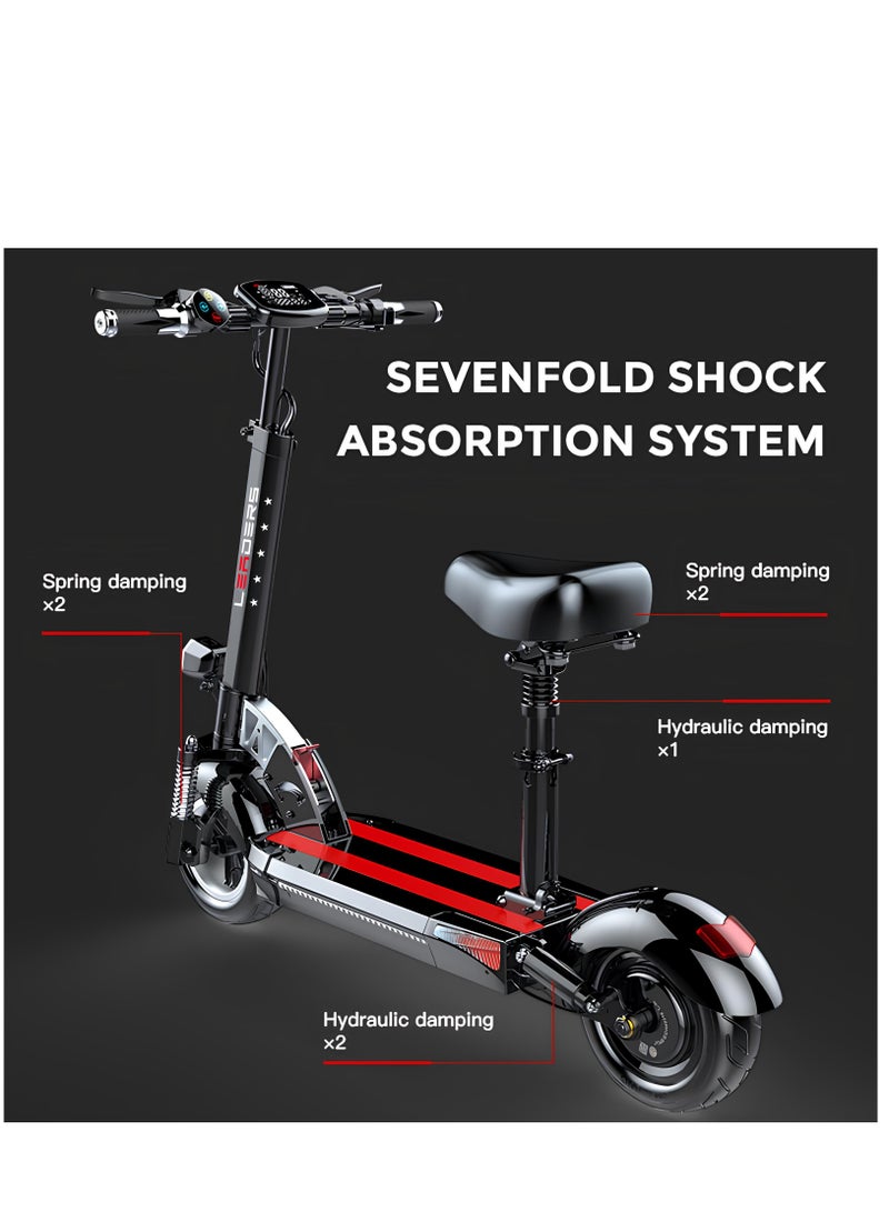 Electric Scooter 400W Brushless Motor 10.4AH Battery 50 Km/h Max Speed 40 Km Range Foldable with Seat Theft Alarm