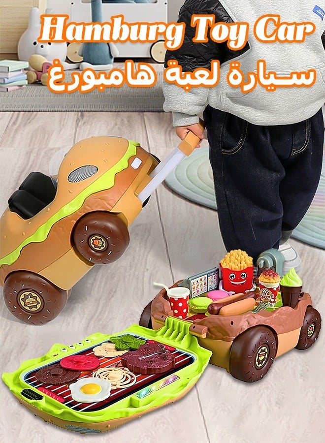 Hamburger Toy Car - Barbecue Toy - Cooking Playset - Play House Toy - Mini Furniture - Kids Kitchen - Pretend Play