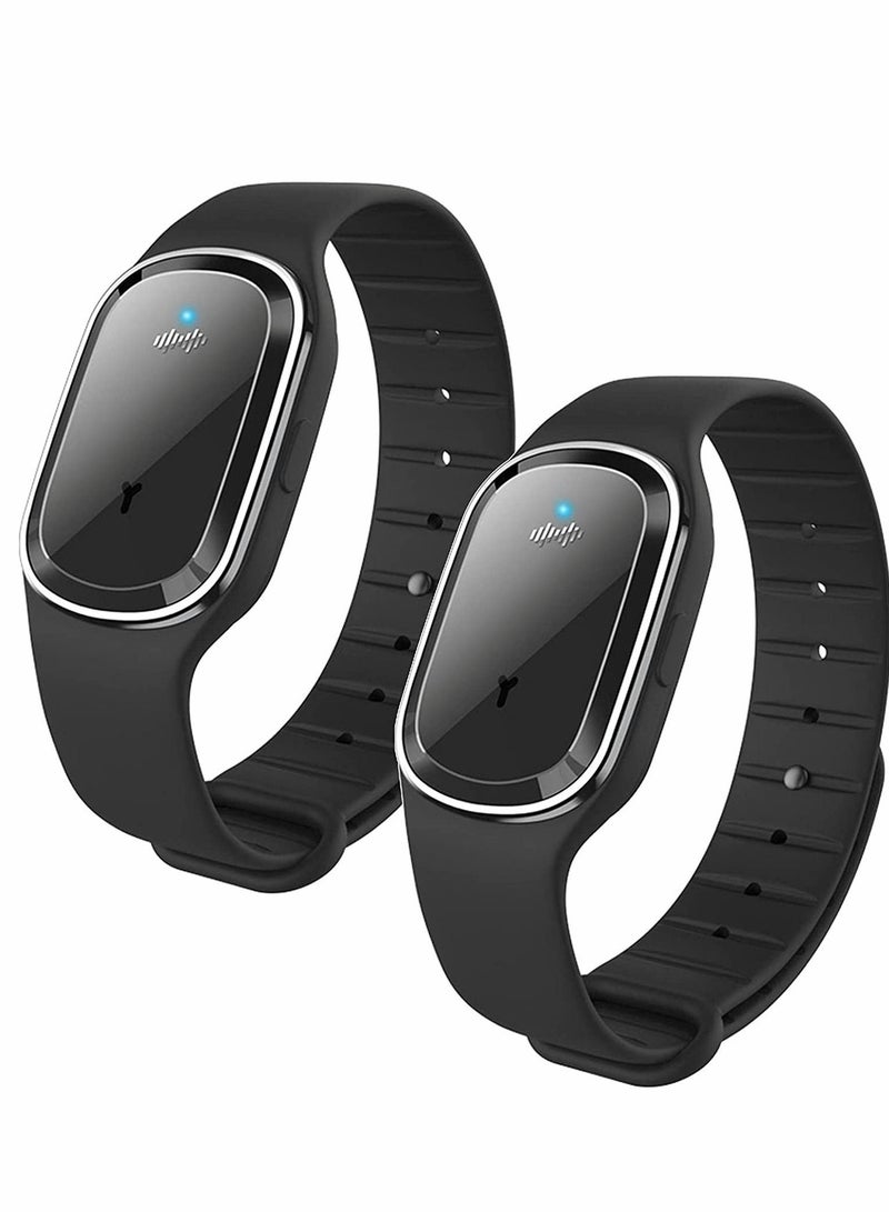 Watch Ultrasonic Mosquito Repellent Watch, Electronic with USB Charging Waterproof Portable Smart Anti-Mosquito Bracelet for Indoors and Outdoors M1 (1, Black)