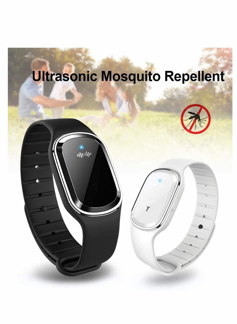Watch Ultrasonic Mosquito Repellent Watch, Electronic with USB Charging Waterproof Portable Smart Anti-Mosquito Bracelet for Indoors and Outdoors M1 (1, Black)