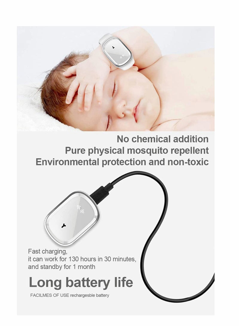 Watch Ultrasonic Mosquito Repellent Watch, Electronic with USB Charging Waterproof Portable Smart Anti-Mosquito Bracelet for Indoors and Outdoors M1 (1, Black)