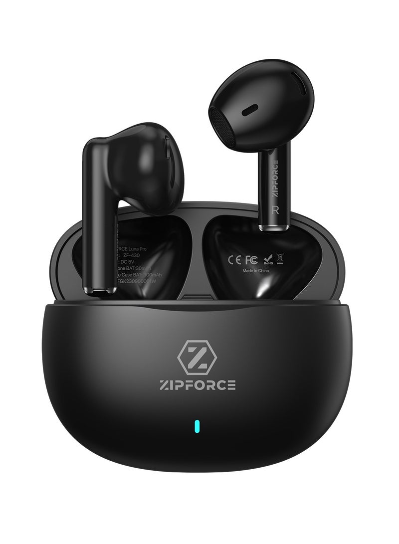 ZIPFORCE True Wireless Earbuds, In-Ear Bluetooth 5.3 Headphones 4-Mics ENC Clear Call, Bluetooth Earbuds Touch Control, IPX6 Waterproof TWS, Light-Weight Earphones