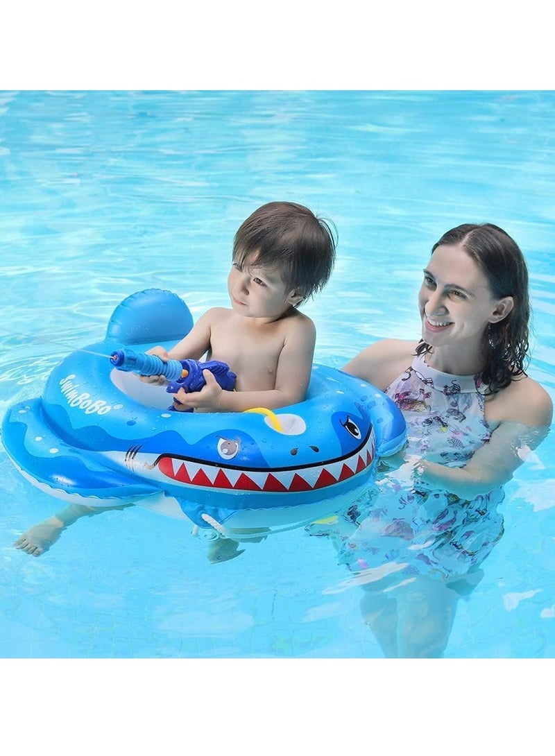 Baby Pool Float Free Swimming Baby Inflatable Swim Float Seat Boat Pool Swim Ring for Toddler Shark Baby Swim Floats Ring for Pool Bath Toys for 2-6 years old