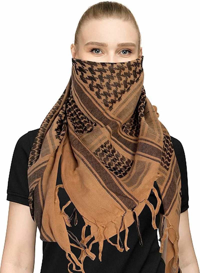 Desert Scarf, 100% Cotton Face Mask Bandanas Scarf for Dust Sun Wind Multifunctional Head Wear (43x43 inch)