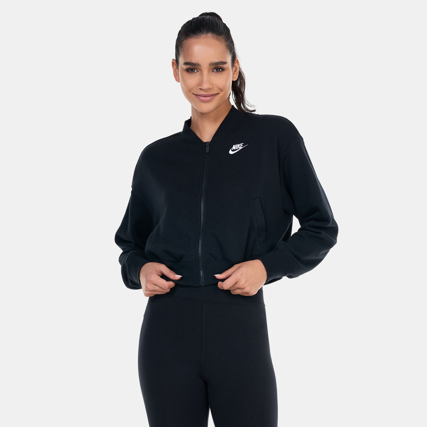 Women's Sportswear Club Fleece Cropped Full-Zip Jacket