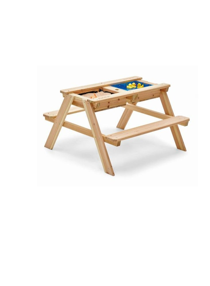 Plum Surfside Wooden Sand & Water Picnic Table natural