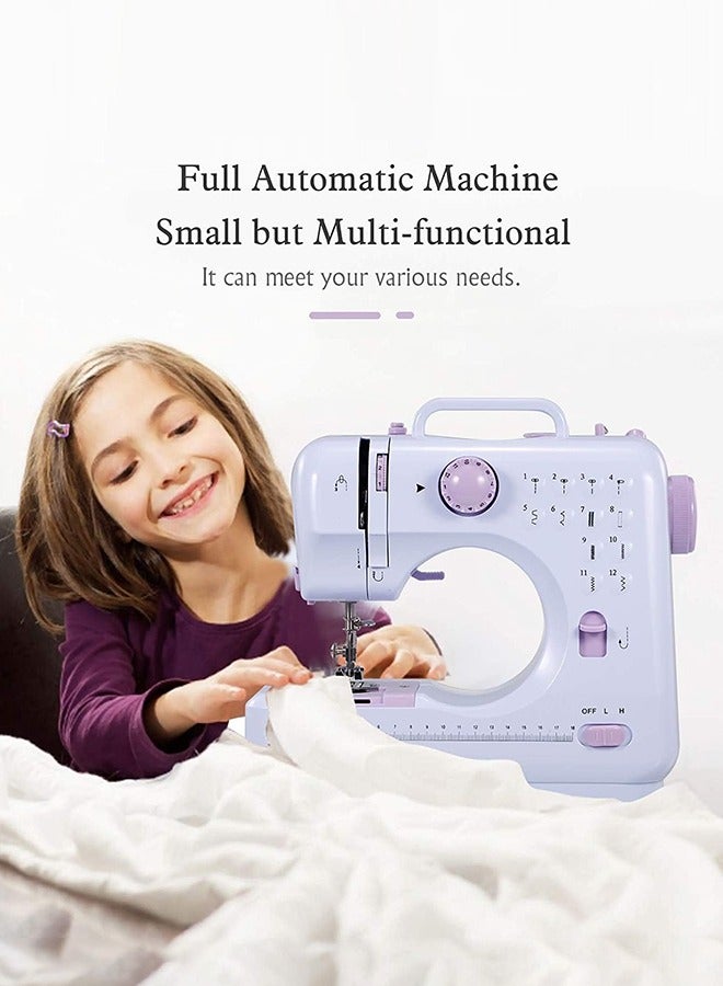 Portable Sewing Machine,Electric Mini Sewing Machine,505A White/Purple