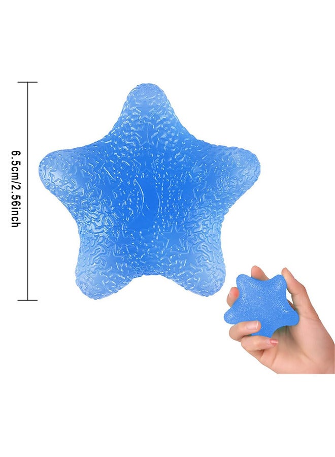 Hand Exerciser Grip Strengthener Ball, Five-Star Shaped Stress Balls Silicone Squeeze Toys, Hand Grip Strength Trainer For Adults Kids Elderly, 3 Colors, Set Of 3
