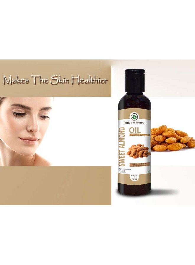 100% Pure & Natural Sweet Almond Oil 200Ml ; For Hair & Skin