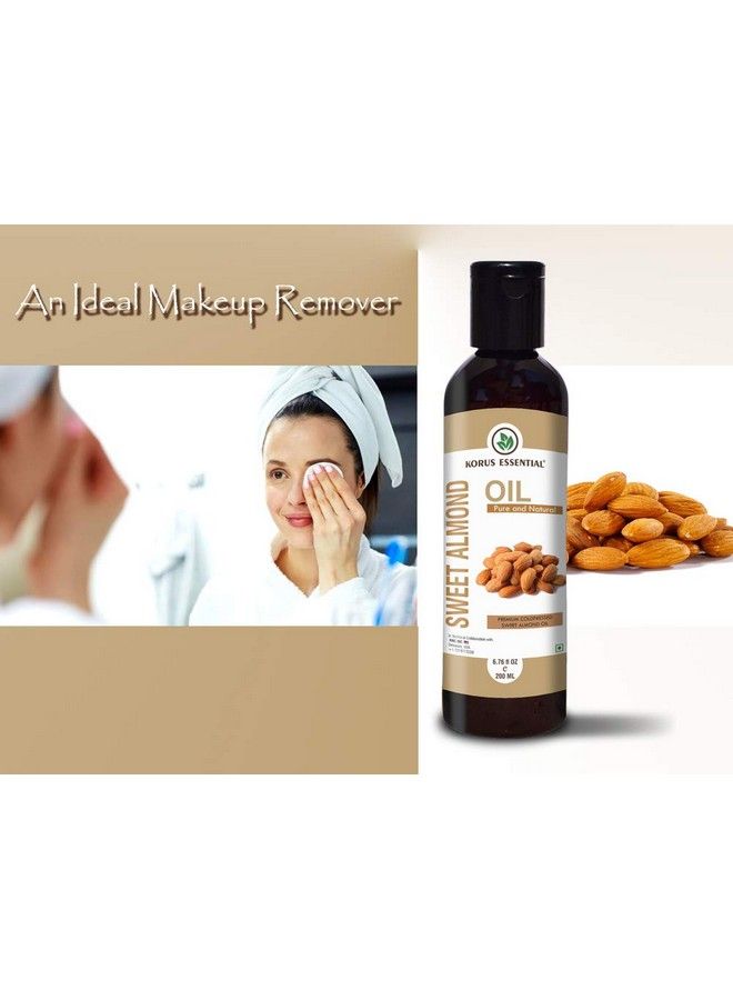 100% Pure & Natural Sweet Almond Oil 200Ml ; For Hair & Skin