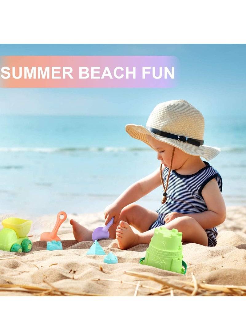 Beach Toys for Toddlers Kids Sand Toys Includes Beach Bucket Dump Truck Toy, Sand Shovel, Rake, Sand Castle Toys Sand Bucket and Shovel for Kids Sandbox Toys with Bonus Mesh Bag