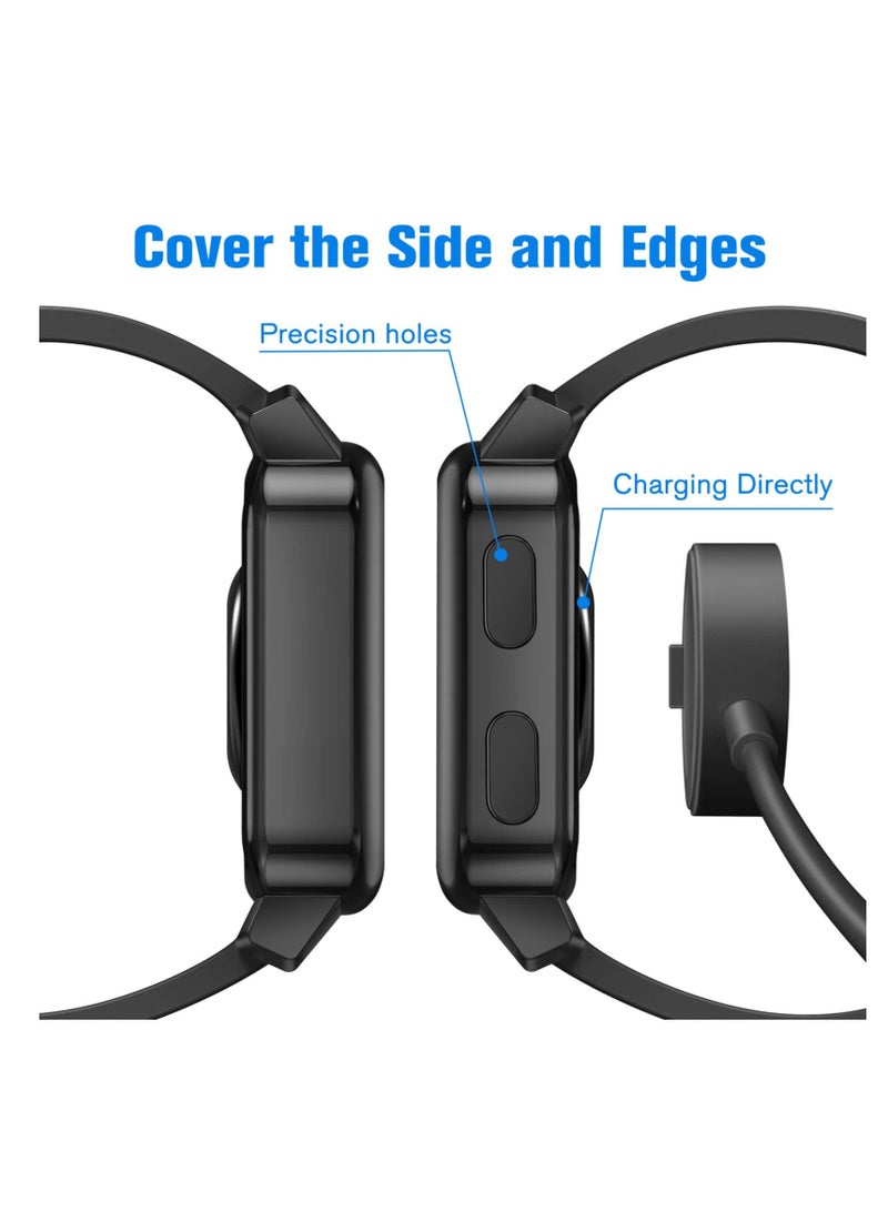3 Packs Color Screen Protector Case Compatible with Garmin Venu Sq 2, 2 Music, Sq, Full Coverage Soft TPU Protective Cover Bumper Frame