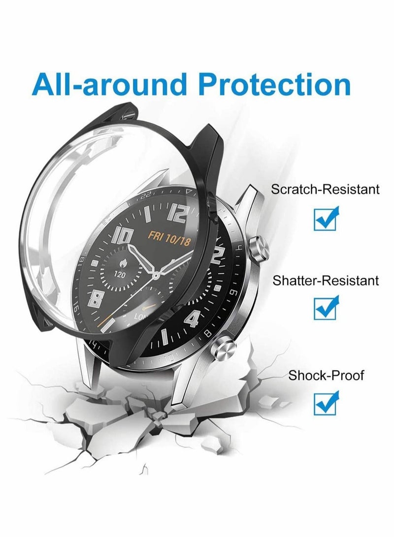 Compatible for Huawei Watch GT 2 46mm Screen Protector Case 1PCS Soft TPU Scratch Resist Full Cover Proof Protective Bumper Shell