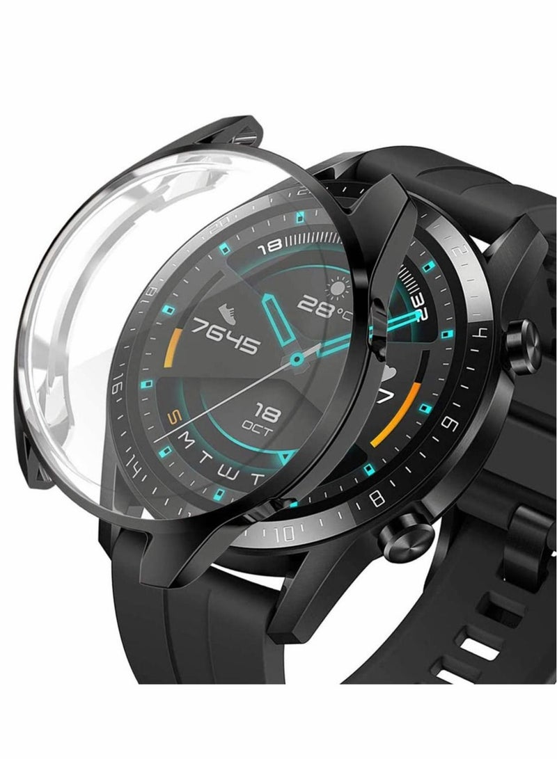 Compatible for Huawei Watch GT 2 46mm Screen Protector Case 1PCS Soft TPU Scratch Resist Full Cover Proof Protective Bumper Shell