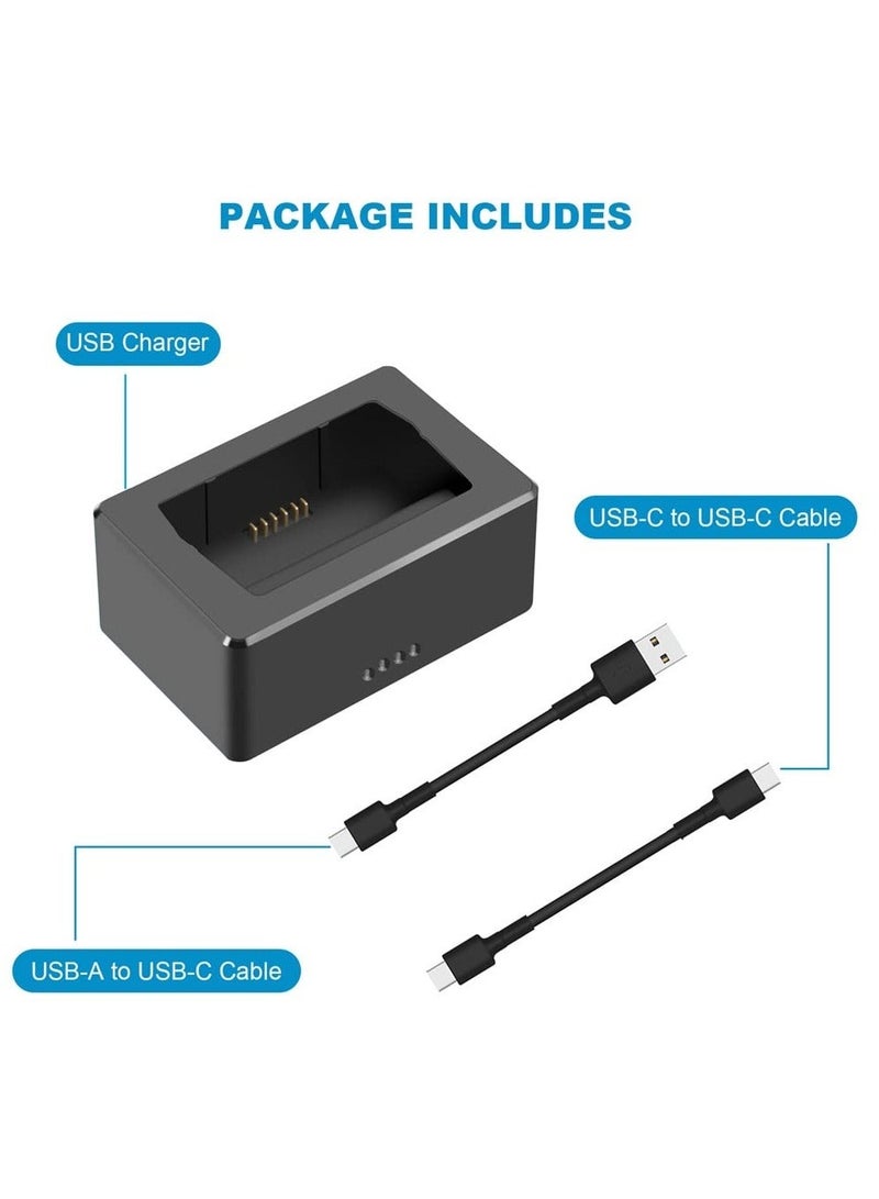 Battery Charger for DJI Mavic Mini 3 Pro, USB Charging Hub with Two Cables, Support QC3.0 PD Fast Charging, Accessories