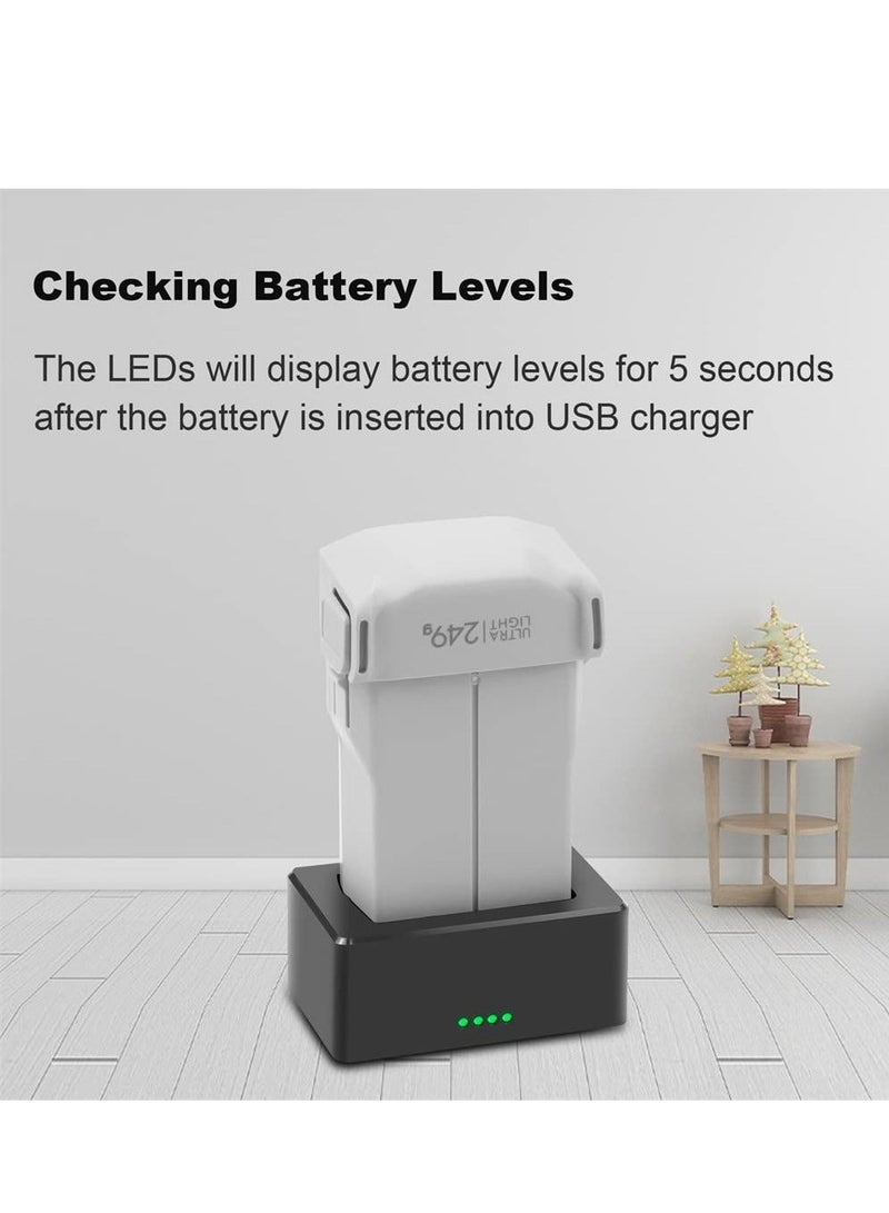 Battery Charger for DJI Mavic Mini 3 Pro, USB Charging Hub with Two Cables, Support QC3.0 PD Fast Charging, Accessories