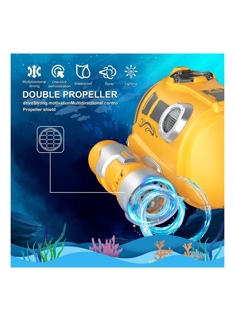 SYOSI Remote Control Boat for Pools and Lakes Toys, RC Spray Gasboat, Light Up Water Toy, Fast Boats Adults Kids, 2.4GHZ Control, Swimming Pool Toy Boys Girls