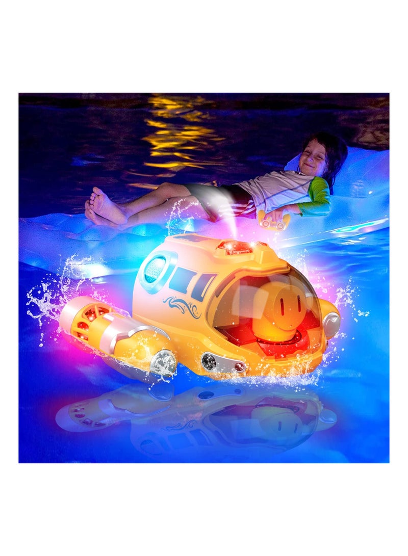 SYOSI Remote Control Boat for Pools and Lakes Toys, RC Spray Gasboat, Light Up Water Toy, Fast Boats Adults Kids, 2.4GHZ Control, Swimming Pool Toy Boys Girls