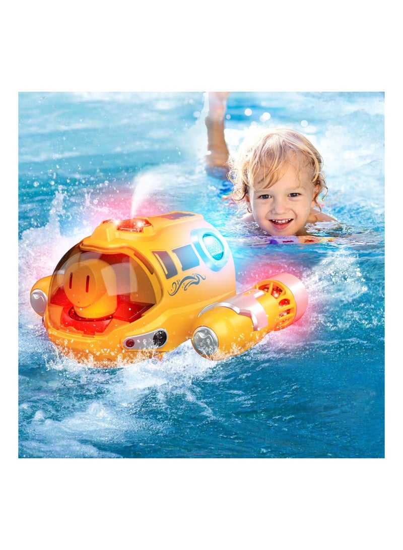 SYOSI Remote Control Boat for Pools and Lakes Toys, RC Spray Gasboat, Light Up Water Toy, Fast Boats Adults Kids, 2.4GHZ Control, Swimming Pool Toy Boys Girls