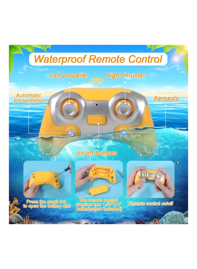 SYOSI Remote Control Boat for Pools and Lakes Toys, RC Spray Gasboat, Light Up Water Toy, Fast Boats Adults Kids, 2.4GHZ Control, Swimming Pool Toy Boys Girls