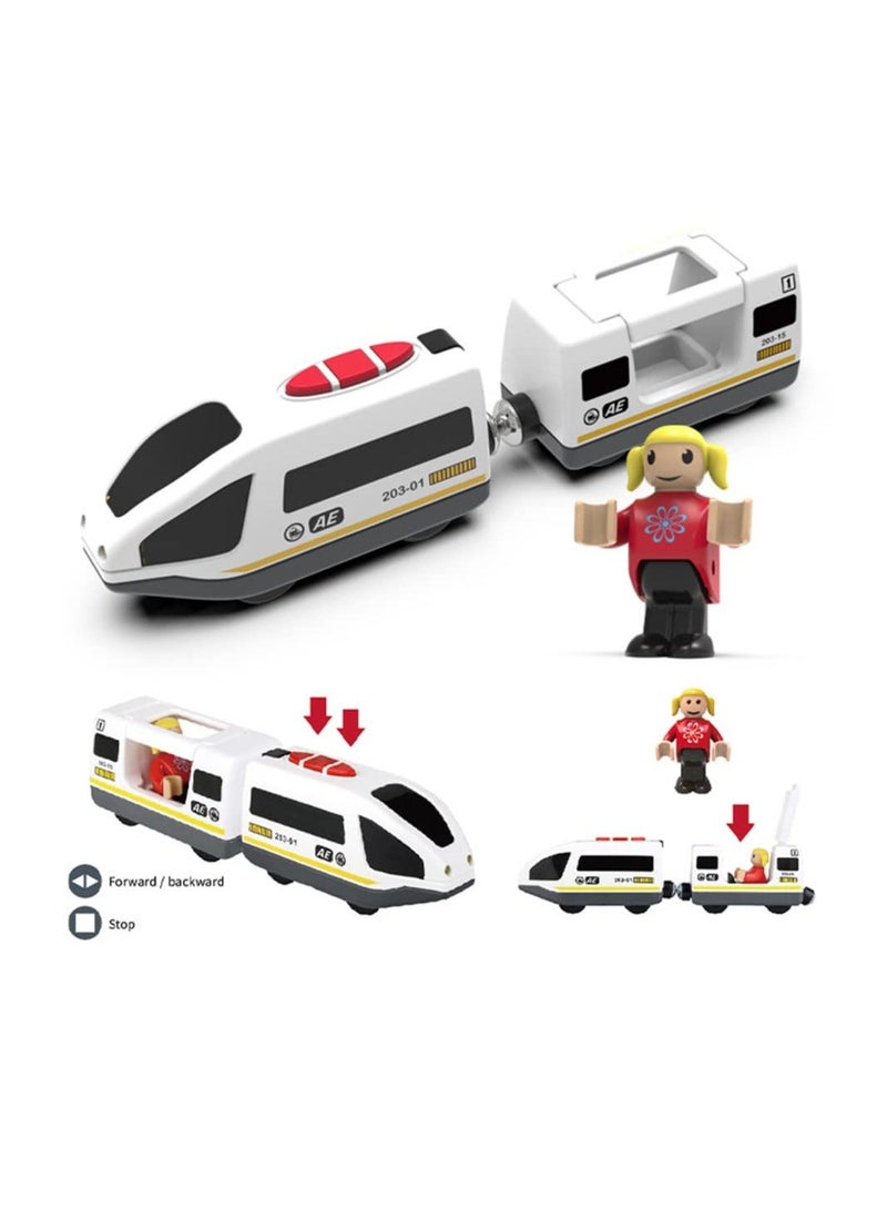 Battery Operated Locomotive Train, (Magnetic Connection), Powerful Motor High Speed Compatible with Brio, Thomas, Chuggington, Toy Car for Toddlers, Inspire Children's Creativity