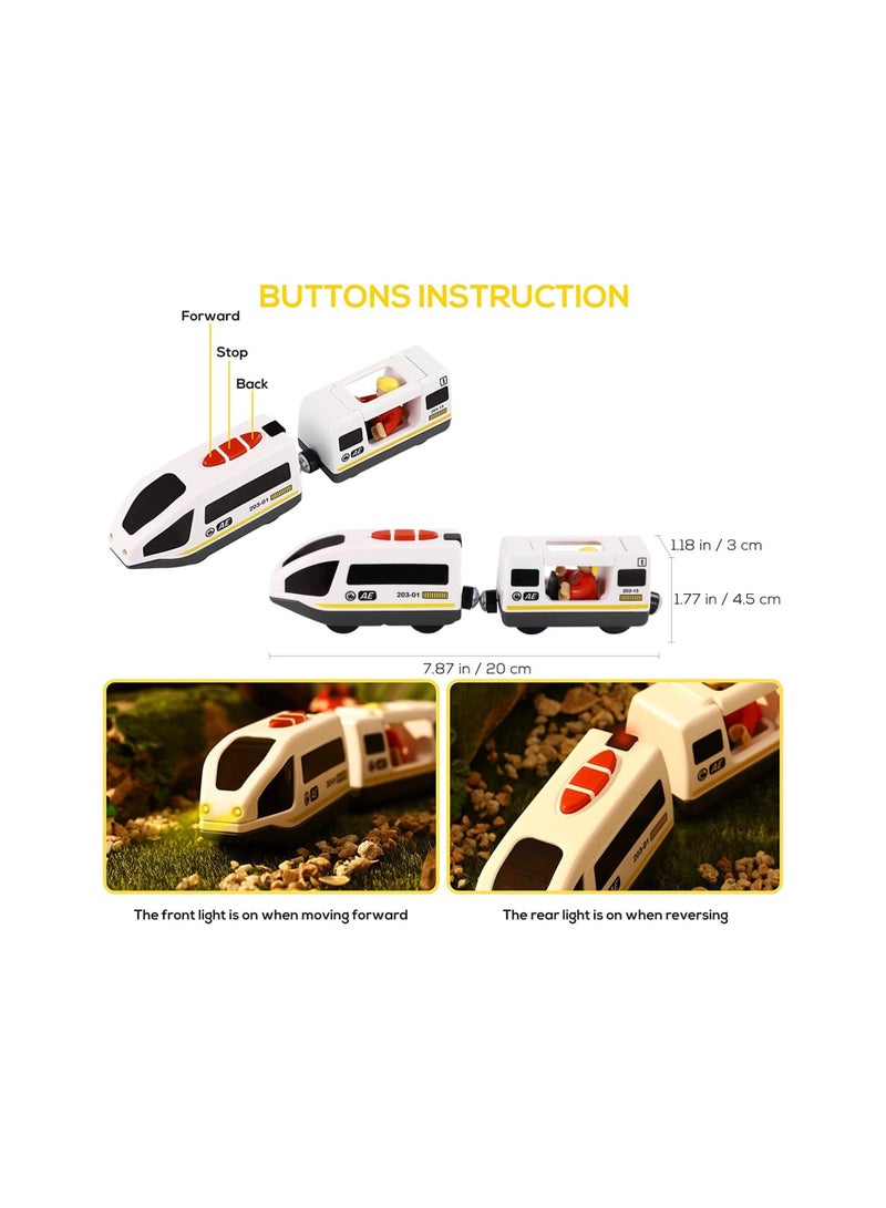 Battery Operated Locomotive Train, (Magnetic Connection), Powerful Motor High Speed Compatible with Brio, Thomas, Chuggington, Toy Car for Toddlers, Inspire Children's Creativity