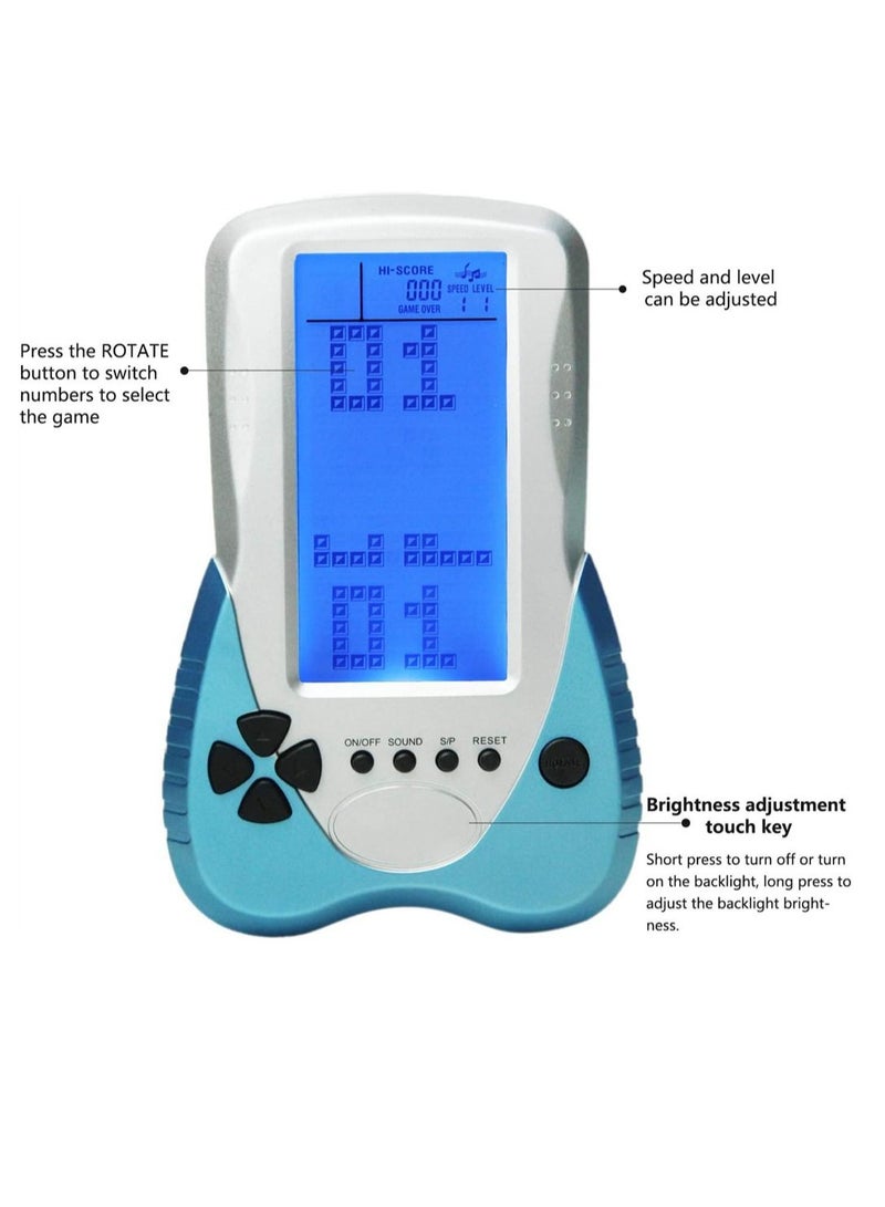 New Brick Game Console Large Screen Blue Backlight Brightness Can Be Adjusted Build in 23 can Plug Headphone
