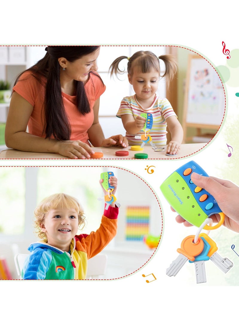SYOSI Musical Smart Remote Key Toy, Car Keys Toy with Sound and Lights for Toddlers Fun Educational